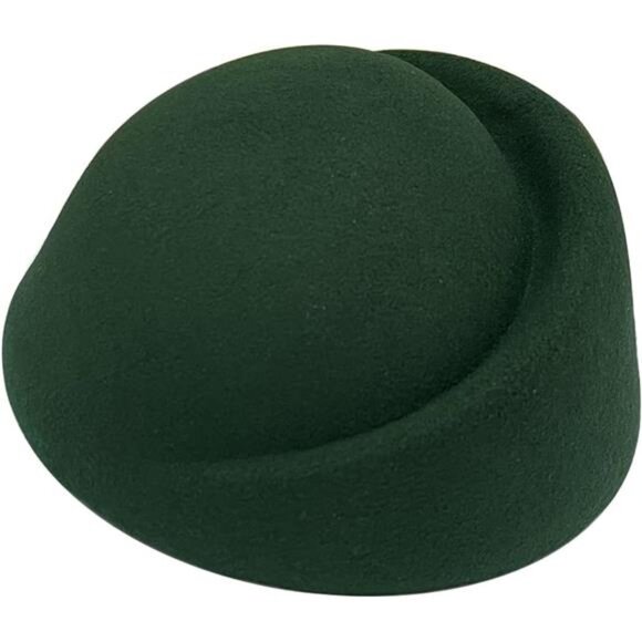 Women Wool Cap Stewardess Pillbox Hat Vintage Fascinator Base Church - Picture 1 of 6